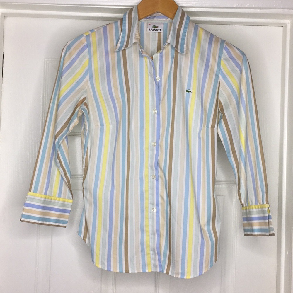 Women’s Lacoste Button Down Size 36 Multi-Color
